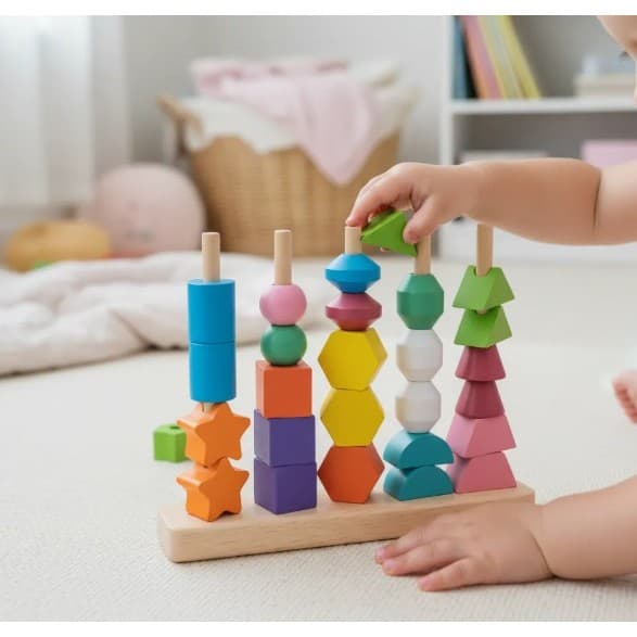 Brinquedo Educativo Madeira Encaixe Geométricas Montessori educativo