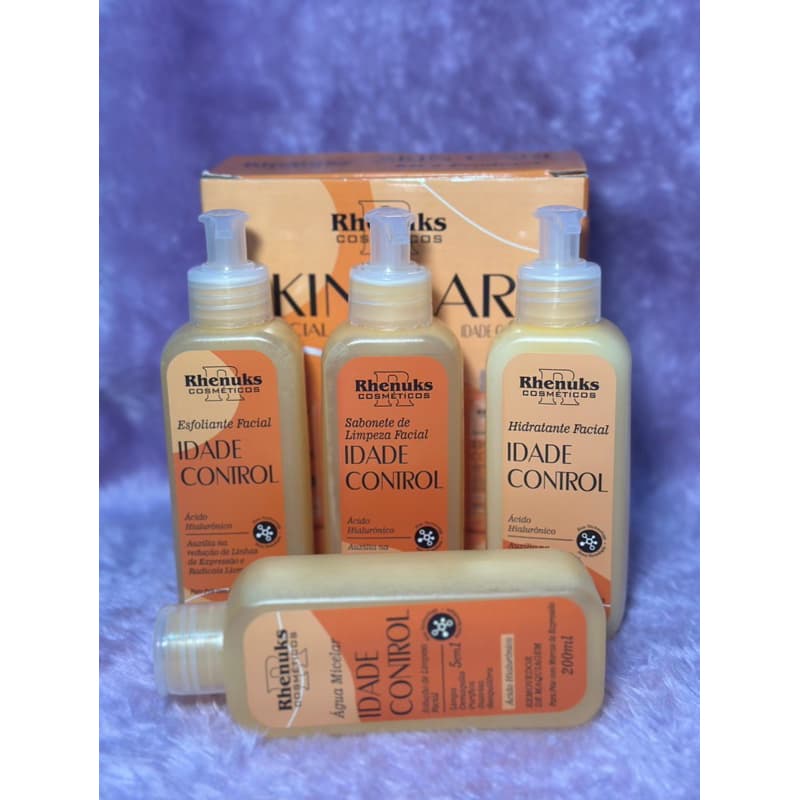 Kit Skincare Idade Control Rhenuks ✨ Anti Idade Completo com Ácido Hialurônico