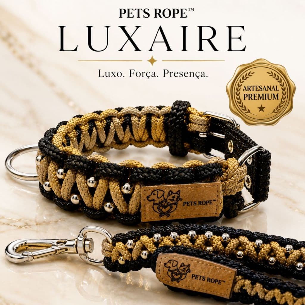 Coleira e Guia Premium Pet Luxo PETS ROPE Luxaire