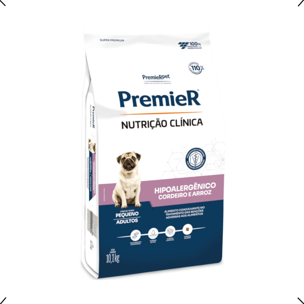 RAÇÃO PREMIER NUTRIÇÃO CLINICA HIPOALERGENICA CORDEIRO RAÇA PEQUENA 10KG