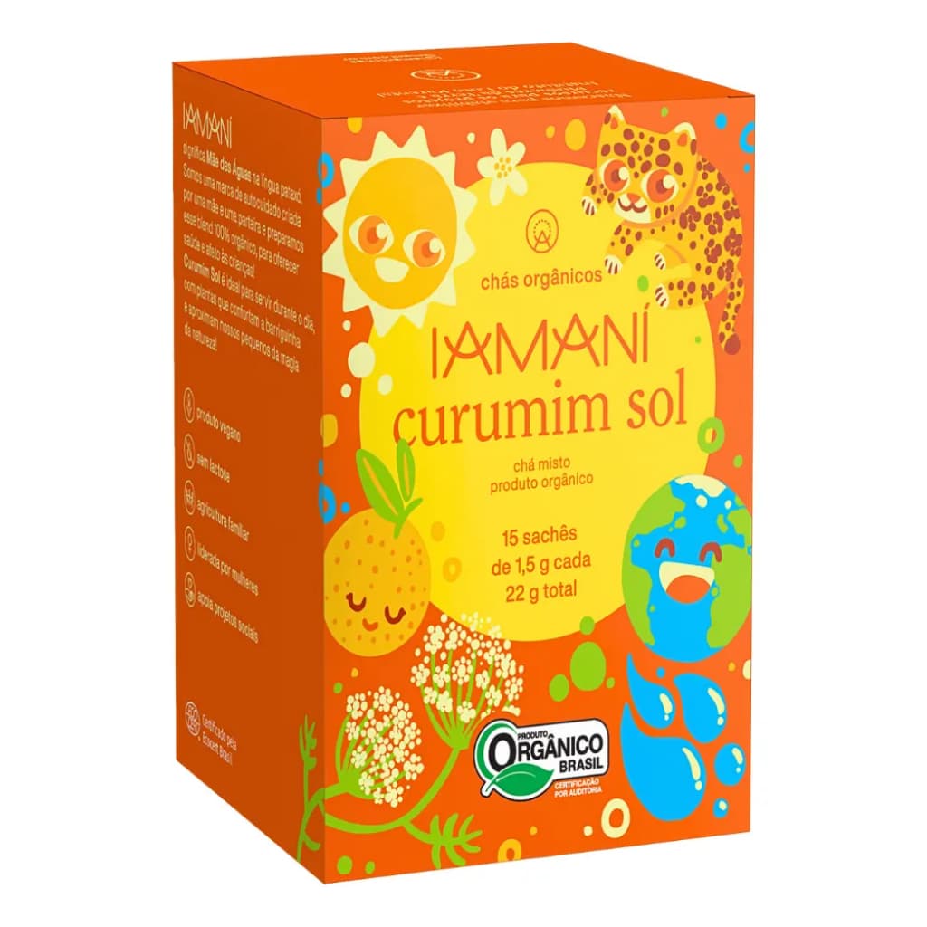 Chá Orgânico Curumim Sol Iamani Erva-doce Sávia Laranja