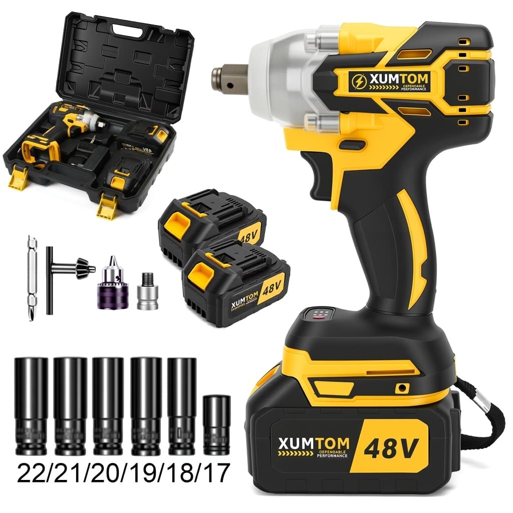 Chave De Impacto 48V Eletrica profissional Parafusadeira Furadeira 450NM Brushless 2 Baterias Toolbox