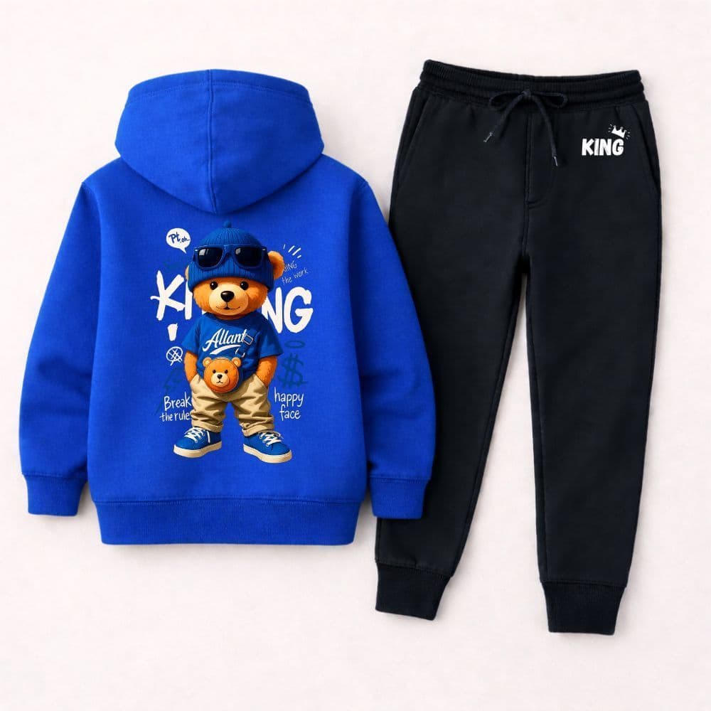 Conjunto Agasalho Calça Moletom Infantil Urso King