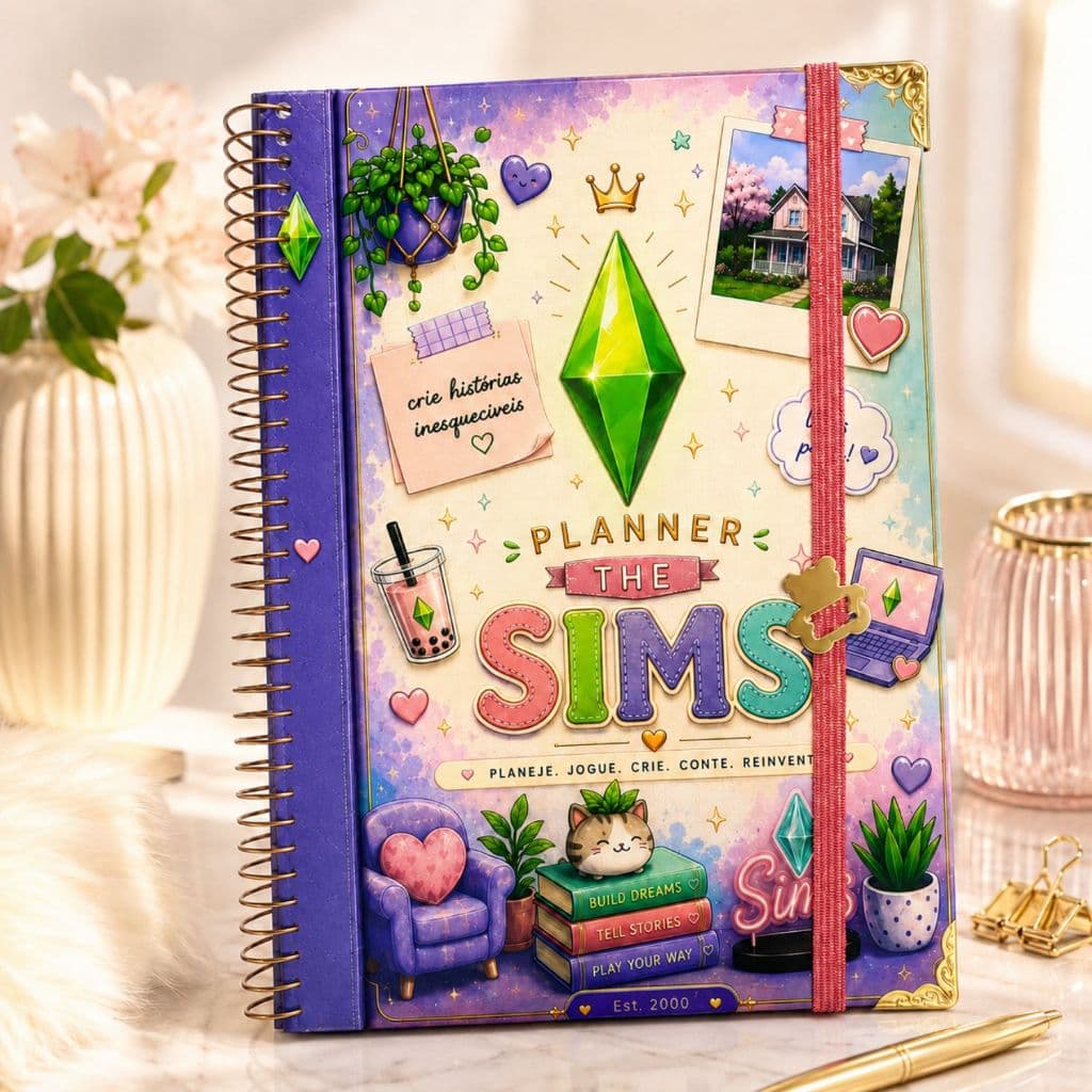 Planner do Simmer Personalizado | Diário Gameplay Cheats Desafios Famílias Organização Gamer