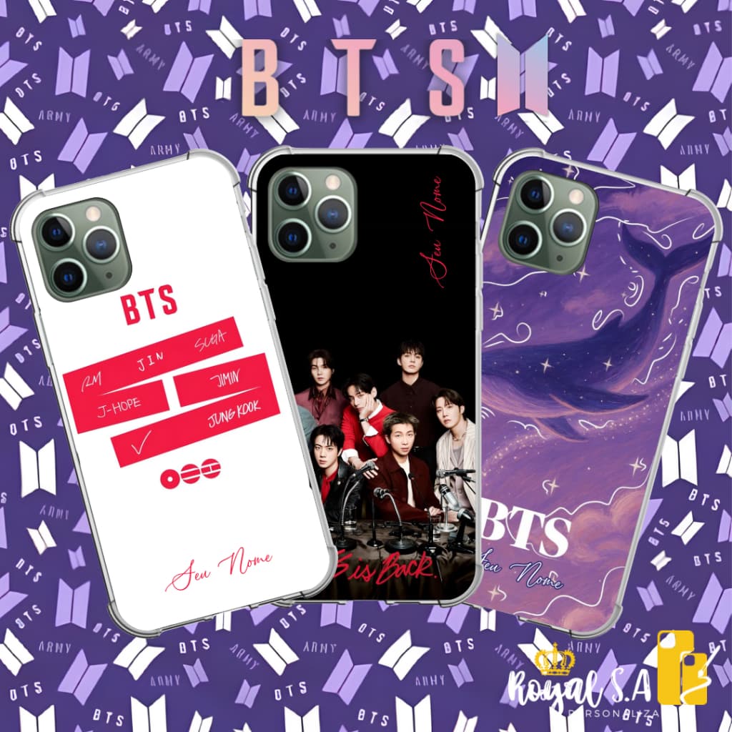 Capinha Personalizada K-Pop ARMY para Celular Samsung/ Iphone/ Motorola/ Xiaomi/ Realme