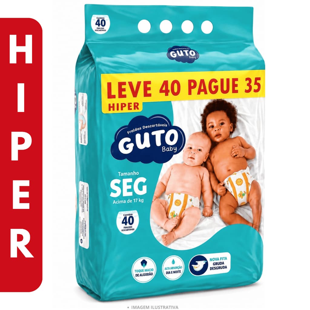 Fralda Guto Baby Hiper SEG 40 Unidades