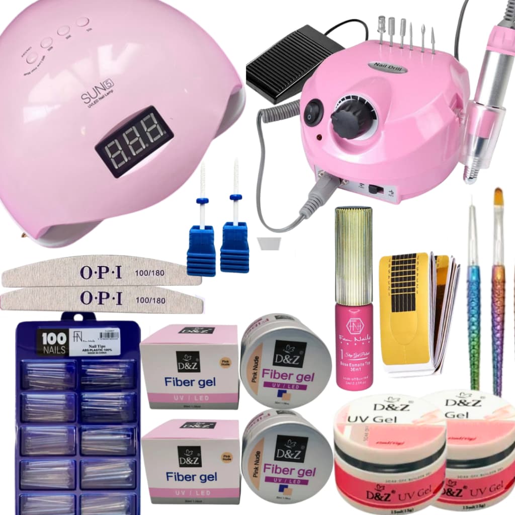 Kit Manicure de Unhas Lixadeira de Unha Motor porquinho Cabine + kit completo Para Gel Polygel