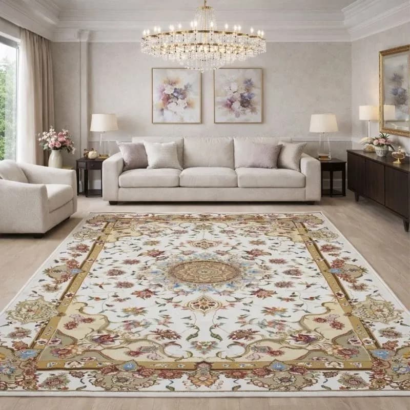 Tapete Sala Quarto Indiano 2,00x2,40 Antiderrapante Belga Aveludado Promoção