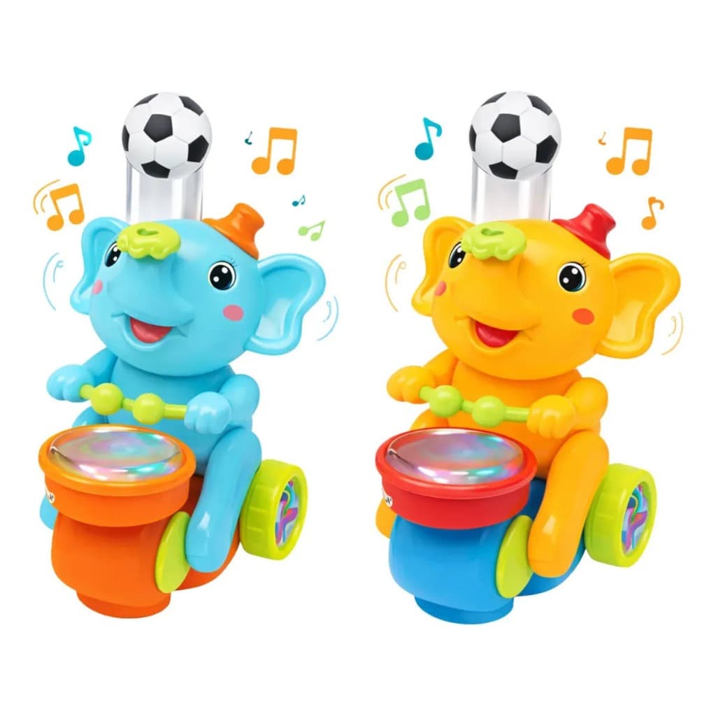 Elefante Musical Interativo Bebê Luzes Sons Bate Tambor Assopra Brinquedo Educativo Infantil