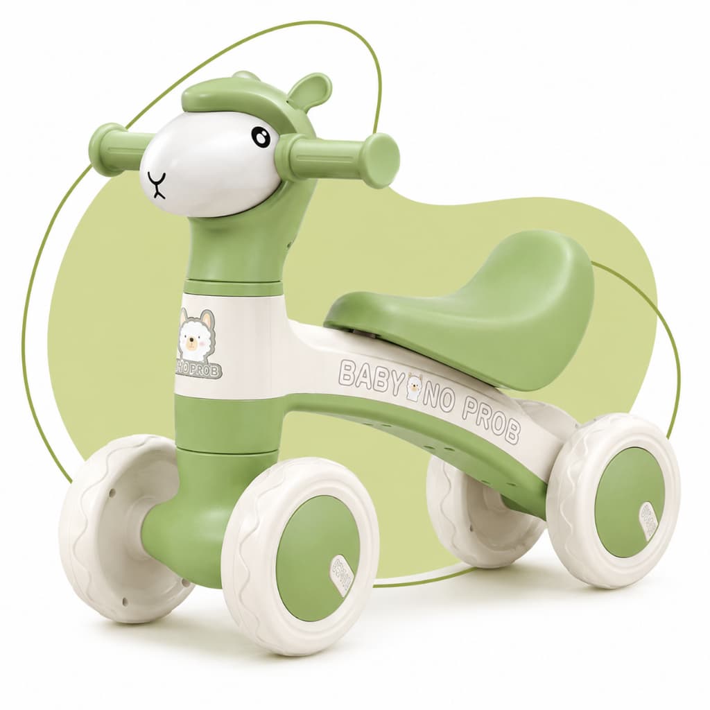 Bicicleta de Equilíbrio Infantil Ovelha 4 Rodas Andador Sem Pedal para Bebê Criança