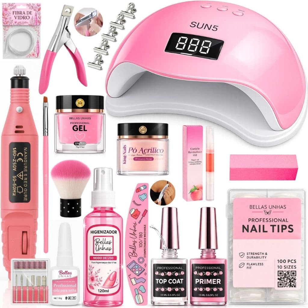 Kit Unha Gel Alongamento De Unha Acrigel Profissional Completo Premium - Envio Imediato
