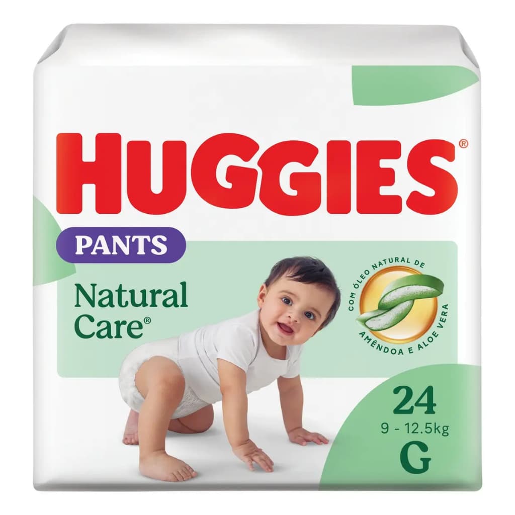 Fralda Huggies Natural Care Pants Mega G 24 Unidades - unissex