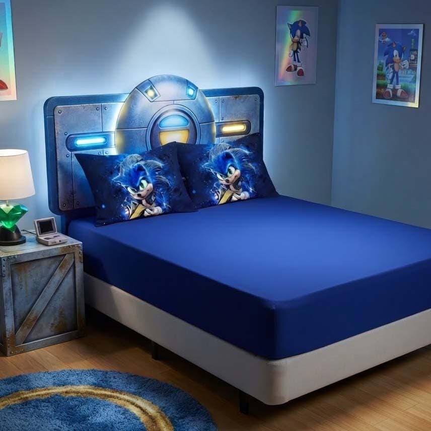 Jogo  De Lençol SONIC Casal Padrão 3 Pçs Poliester SONIC COR 100