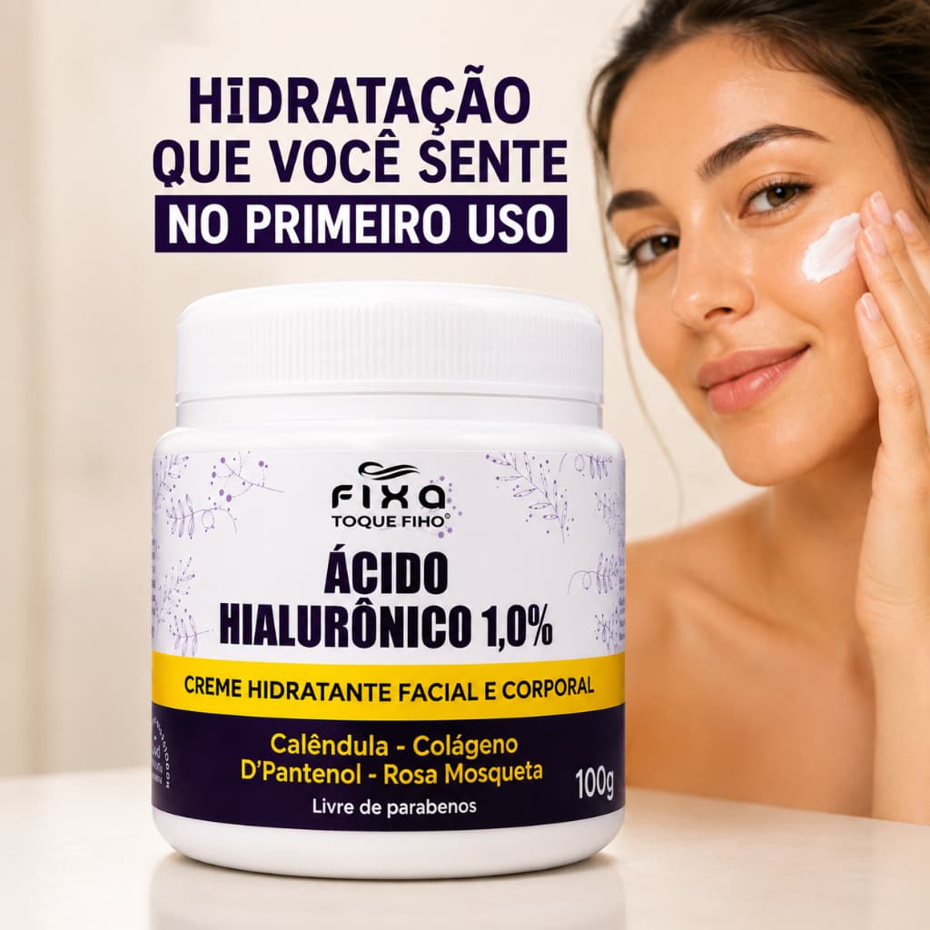 Creme Para Rugas e Linhas de Expressão Hidratante Facial e Corporal Com Colágeno Ácido Hialurônico 100g