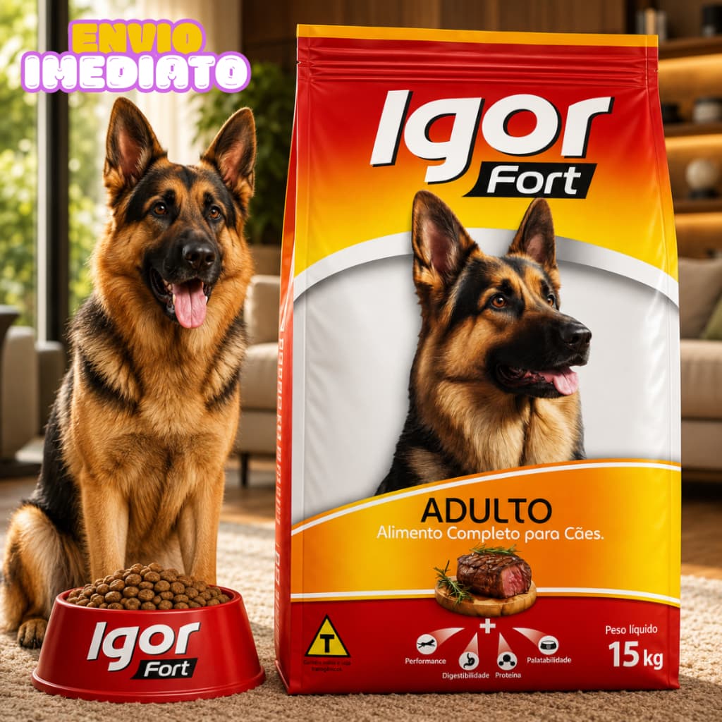 Ração P/Cães 15/30kg IGOR FORT Especial Cães Adultos  sabor carne  - Envio Imediato