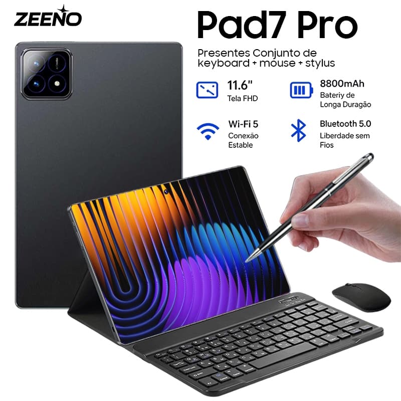 「Presente Teclado+Mouse」Tablet Pc PAD 7 Pro 16GB+512GB Dual SIM+WiFi Android 15 Para estudante trab