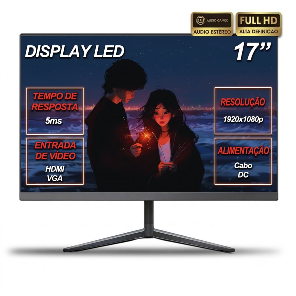 Monitor Gamer 21,5 Polegadas Led Lelong 3ms 75 Hz 1920x1080p
