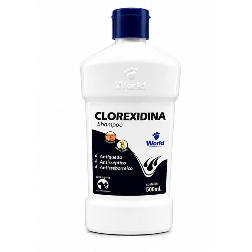 Shampoo Antisséptico e antisseborreico para Cães e Gato Antiqueda Clorexidina Shampoo 500ml