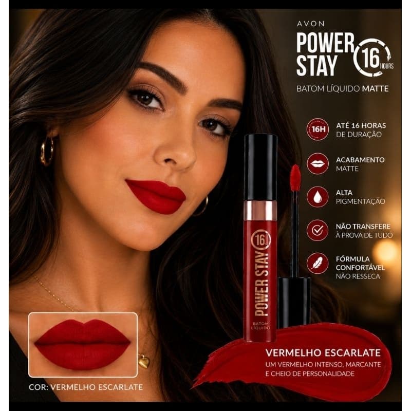Batom Líquido Matte Avon Power Stay 16h – 6 ml