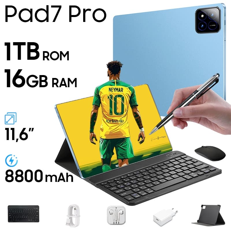 11,6 HD Tablet PC PAD 7 Pro 5G 2SIM+WiFi 16GB+512GB Android 15