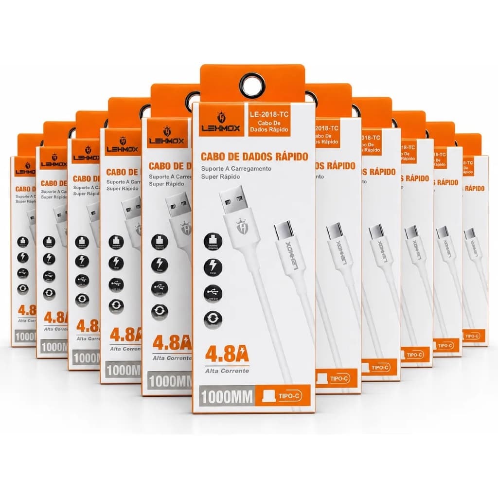 Cabo Carregador Tipo C Turbo 4.8A Carga Rápida Dados Para Celular Android Samsung Motorola Xiaomi[