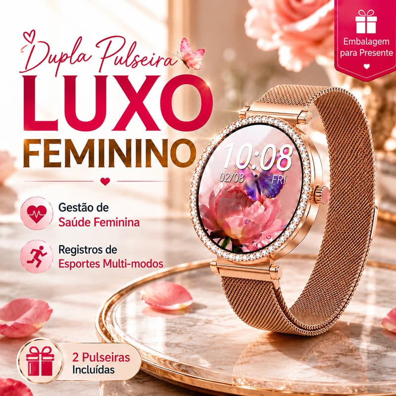 Smartwatch feminino relógio inteligente GT3mini À prova d'água digital Android iOS
