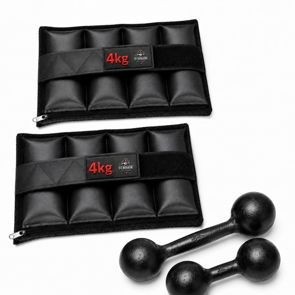 Kit par Caneleiras Reguláveis 4kg Cada + par Halteres Bola 4kg Cada Academia Fitness Musculação Gym Home
