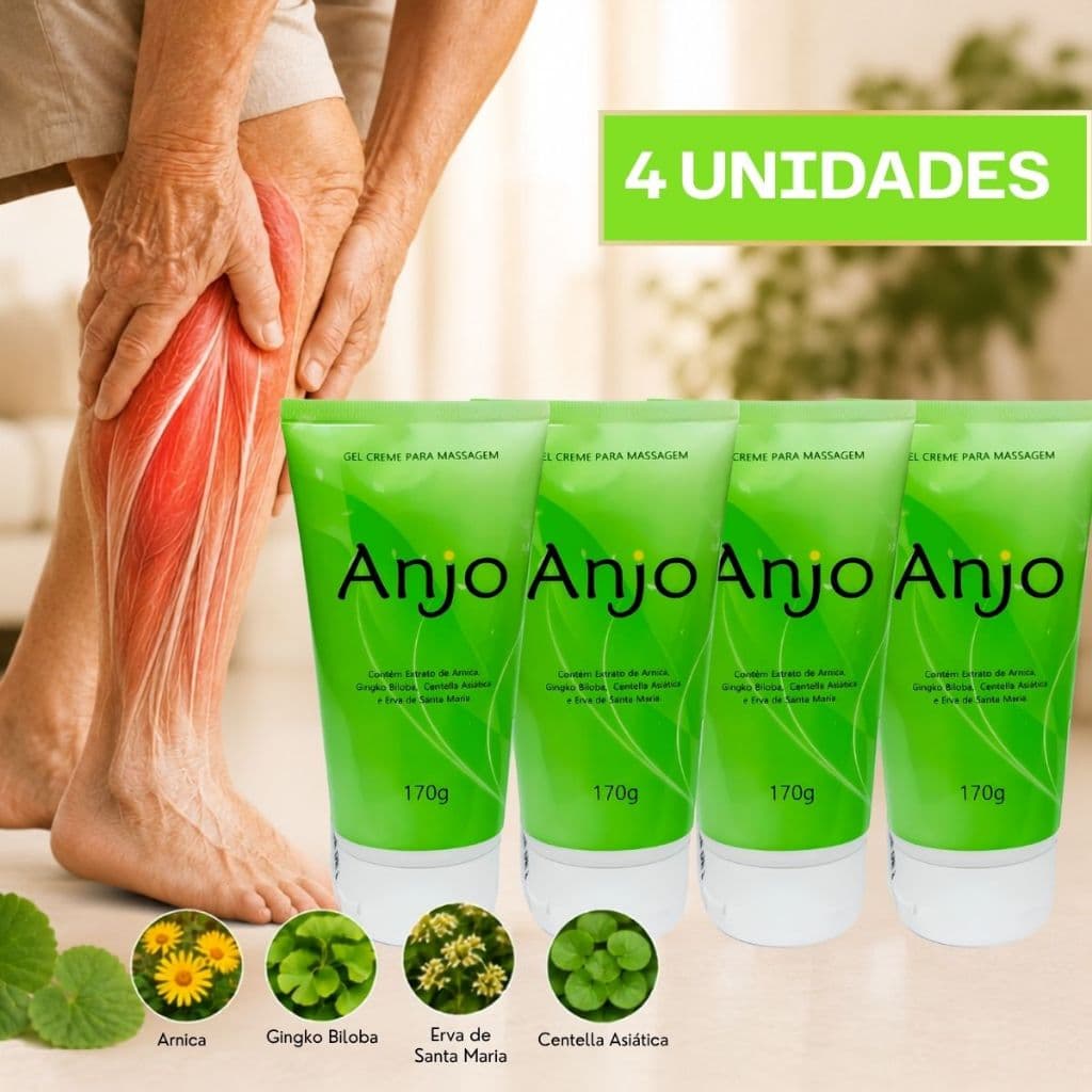 Pomada Anjo 4 Unidades Para Massagem Corporal Dores Musculares Pernas Costas e Articulações