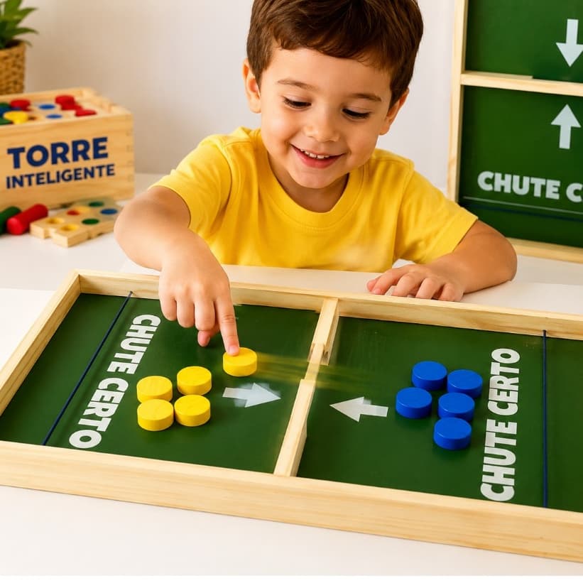 Chute Certo Jogo de Tabuleiro Educativo Pedagógico Futebol Gol – Diversão em Família