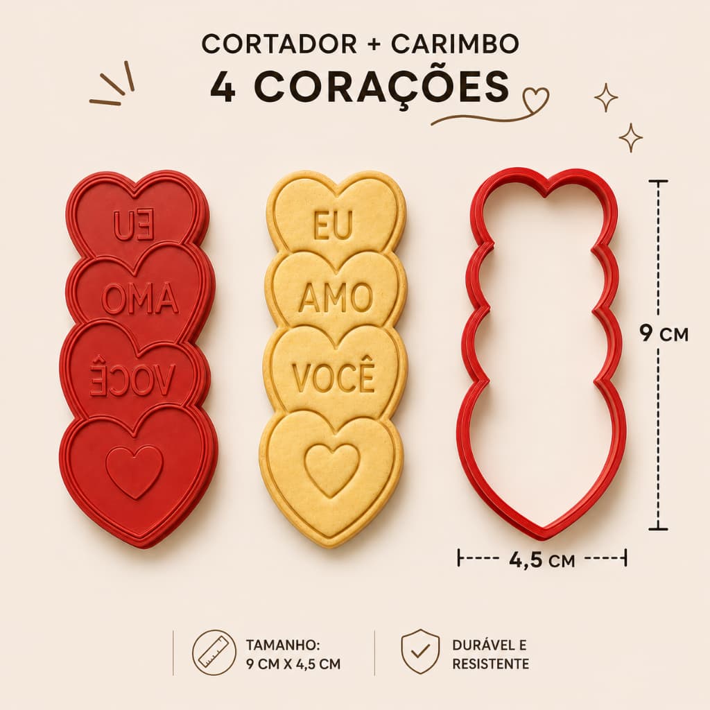 Cortador carimbo coração biscoito 9cm Pasta Americana Massinha de Modelar coração Dia das Crianças namorado Confeitaria