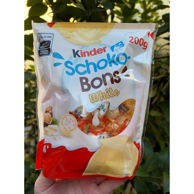 Kinder Schoko-Bons White 200g Importado | Chocolate Branco com Avelã | Original Ferrero