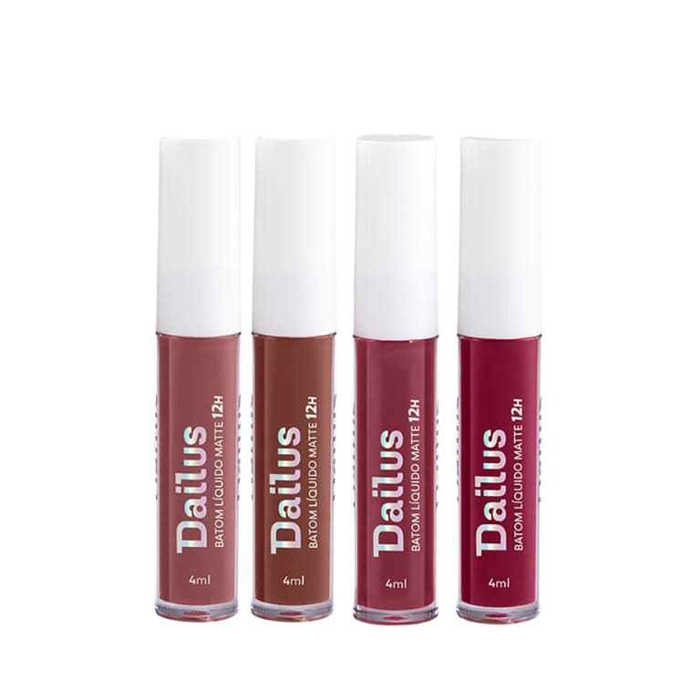 Batom Líquido Dailus Matte 12h Novas Cores Alta Pigmentação Hidratante Labial Nude Vermelho