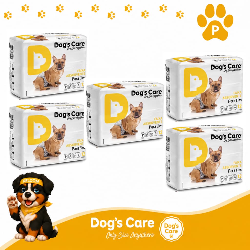 Fralda higiênica cães Pet descartável para cachorro Macho P kit 60 unidades Dogs care
