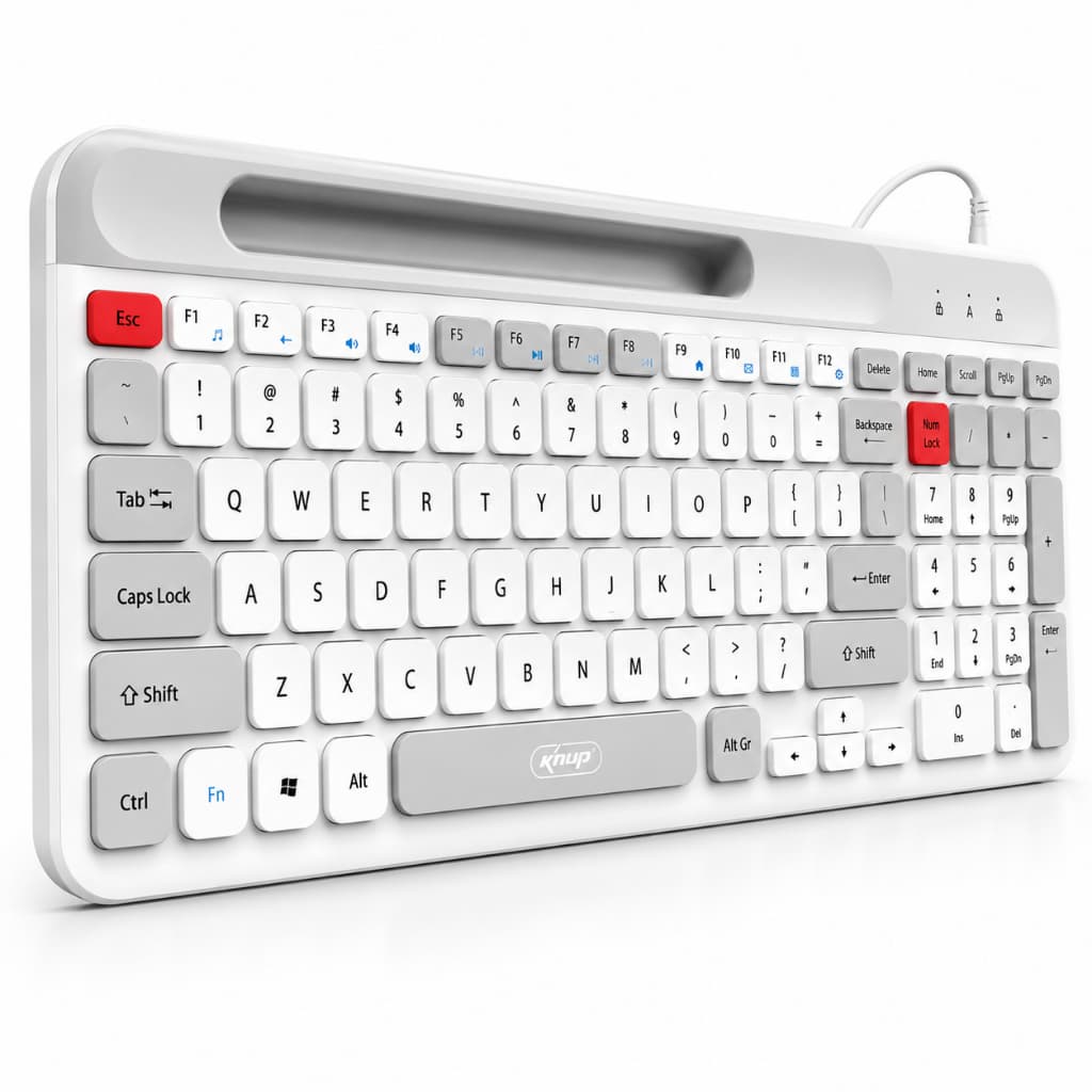 Teclado Multimídia Pc Semi Mecânico Abnt2 Silencioso Suporte