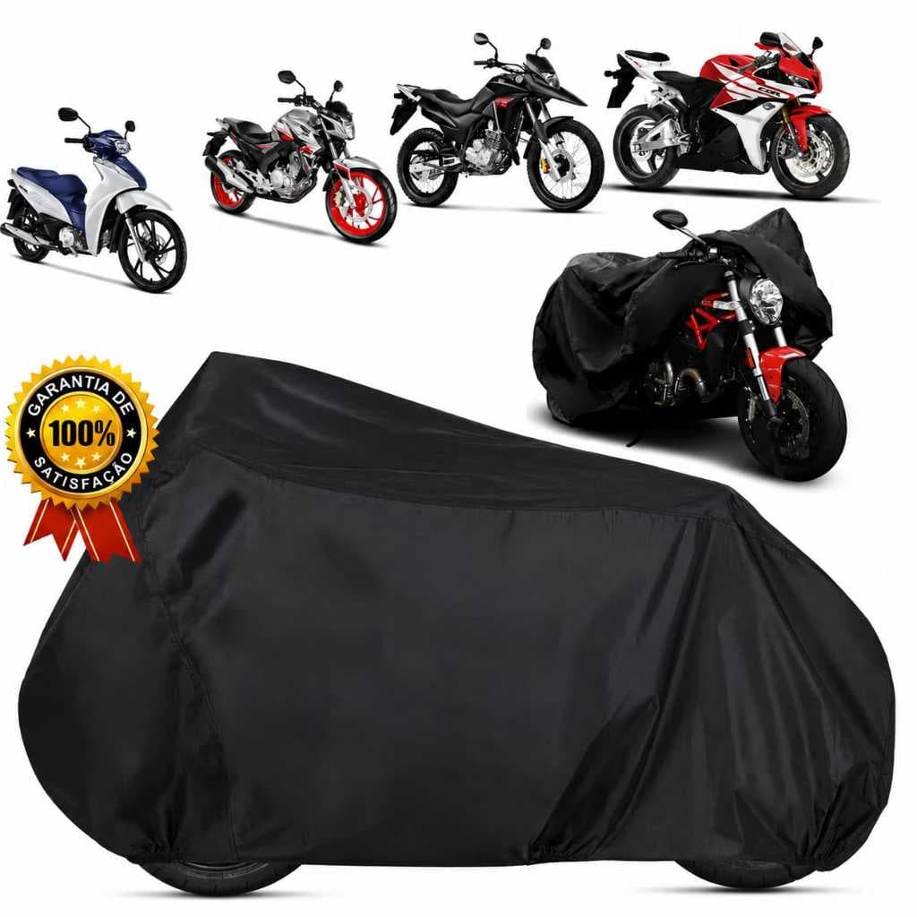 Capa Em Couro Para Cobrir Moto 100% Impermeável Forrada