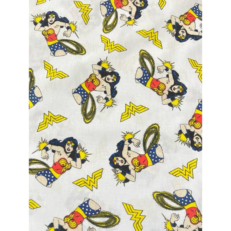 Tecido Tricoline Digital Misto Estampa Mulher Maravilha DC Heroes Patchwork Artesanato – 65% Poliéster | 35% Algodão