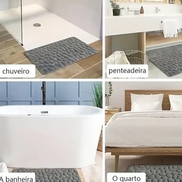 Tapete Soft Antiderrapante para Banheiro, Corredor, Cozinha, Sala e Quarto com Diversas Cores -  40 cm x 60 cm
