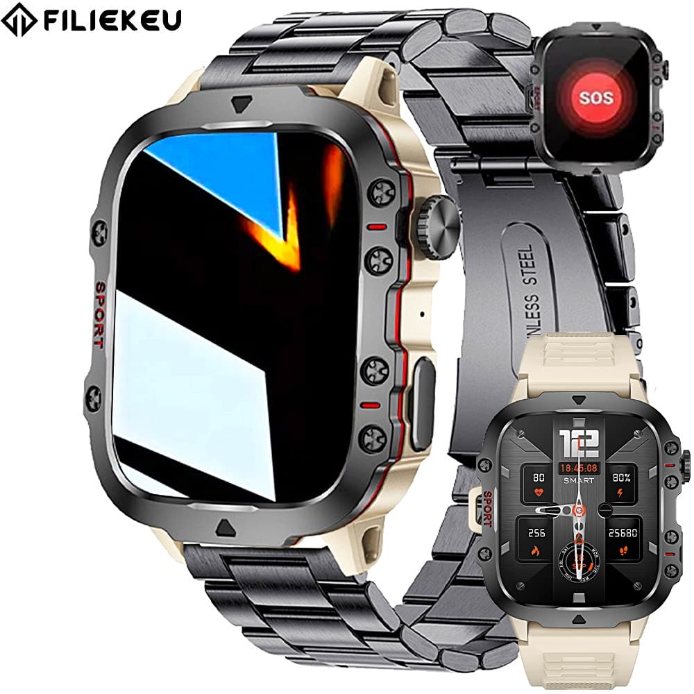 smartwatch relogio Bluetooth Monitor Cardíaco Modelo esportivo durável e à prova d'água tela IPS amplo ângulo