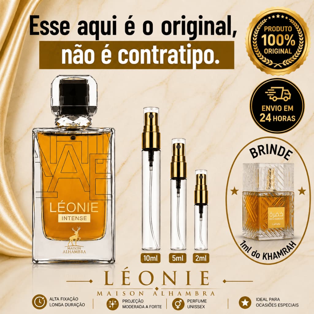 Léonie Perfume Árabe Feminino - 100% ORIGINAL - Importado - Alta Fixação - Alta Projeção - Floral Branco / Cítrico