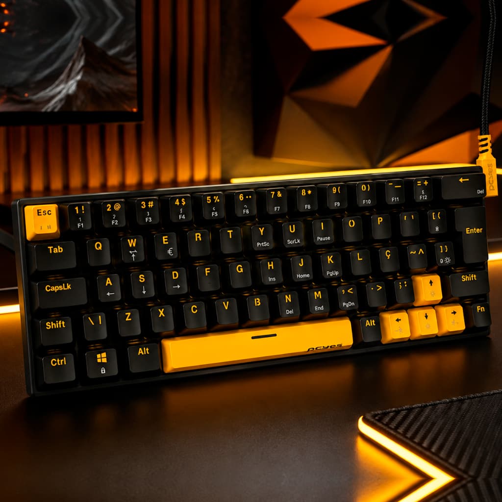 TECLADO MECÂNICO 60% PCYES KUROMORI SWITCH VOYAGER EDITION