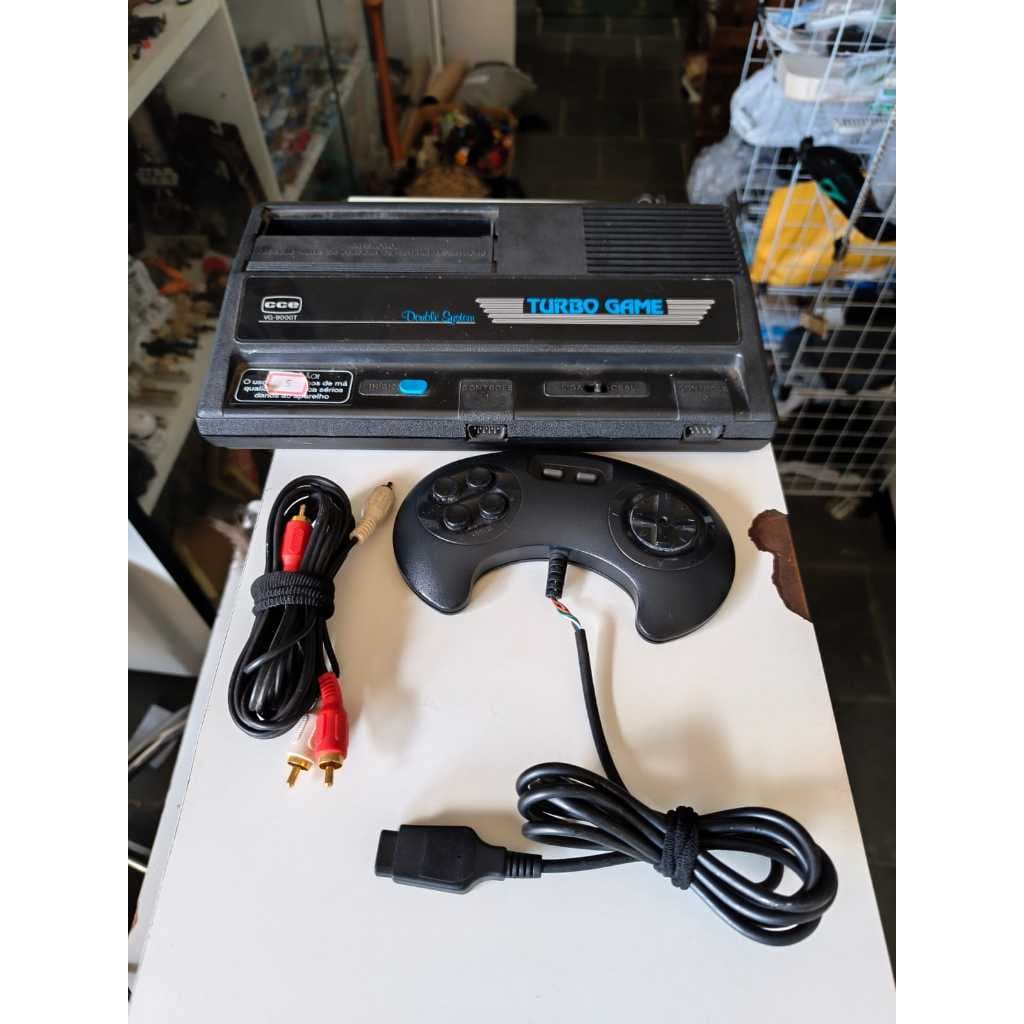 Console Videogame Turbo Game CCE VG-9000T Double System Retrô Com Controle E Cabos