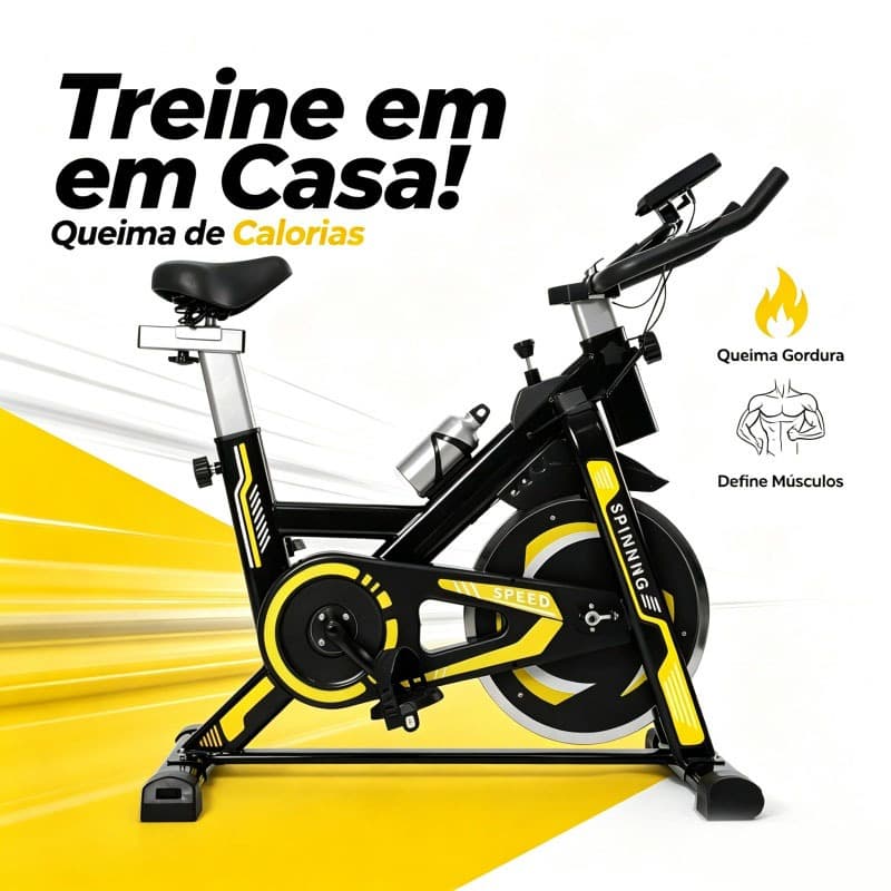 Bicicleta Spinning Ergométrica Profissional Bike Indoor Silenciosa Roda Inércia 13kg Monitor Suporta até 150kg Altura at
