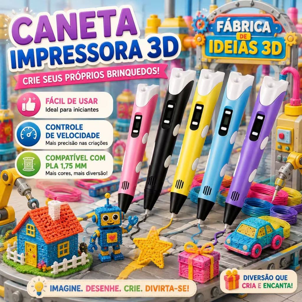 Caneta 3D Impressora 3D Brinquedo Educativo Infantil PLA LCD DIY Desenho 3D Presente Para Meninos Meninas