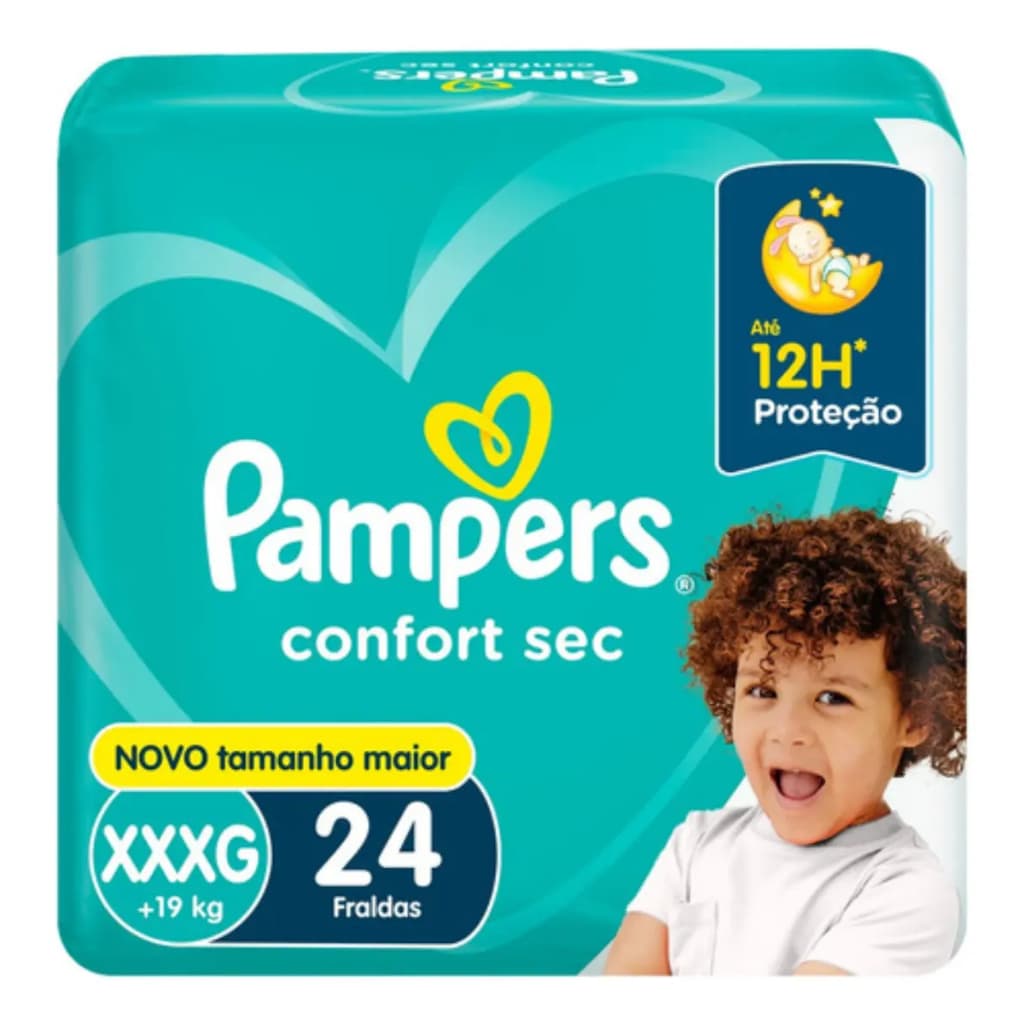 Fralda Pampers Confort Sec XXXG 24 Unidades - fralda infantil extra grande