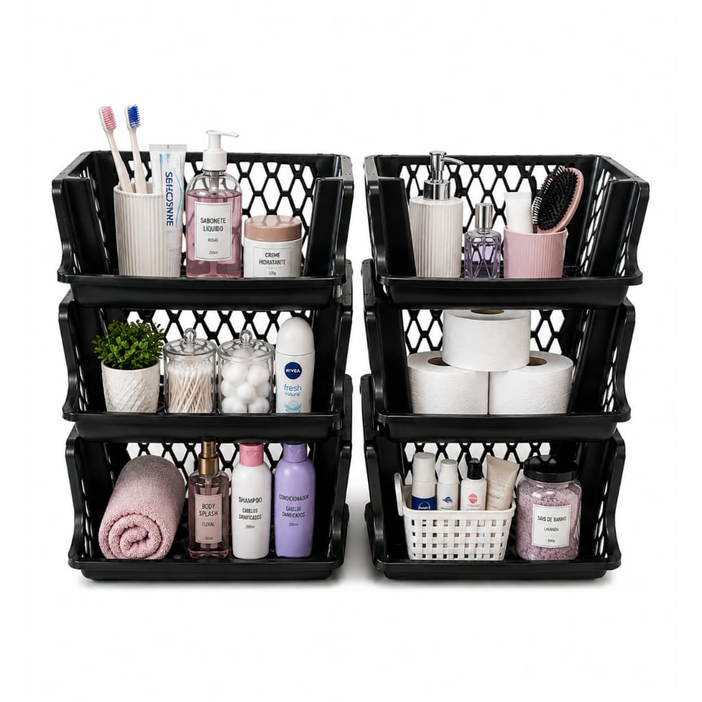 Kit Organizador Multiuso para Casa e Cozinha Sala Escritorio Banheiro Garagem