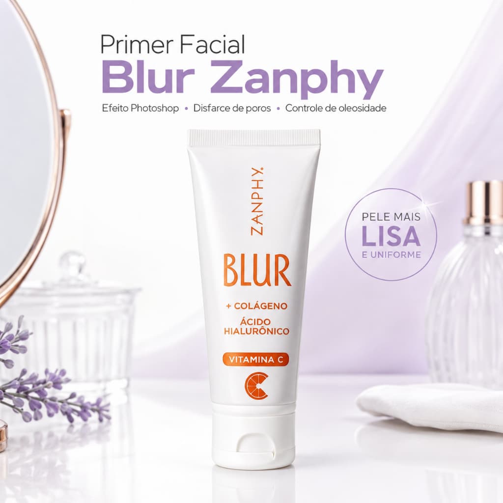 Primer Facial Blur Zanphy Efeito Photoshop Pré Maquiagem Disfarce de Poros Controle de Oleosidade 30g