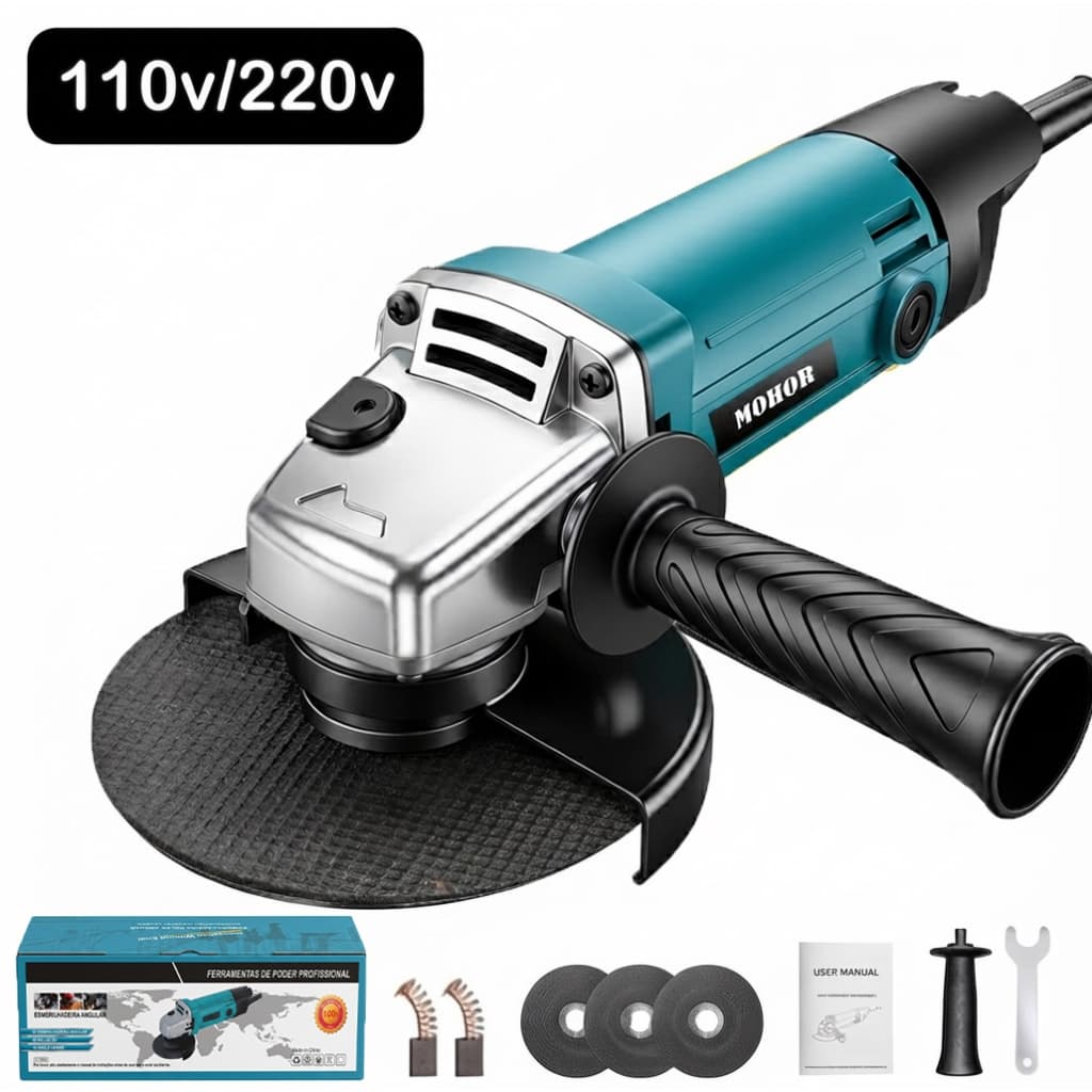 Esmerilhadeira e Lixadeira Angular Profissional 1100W Com 3 Discos e Acessórios