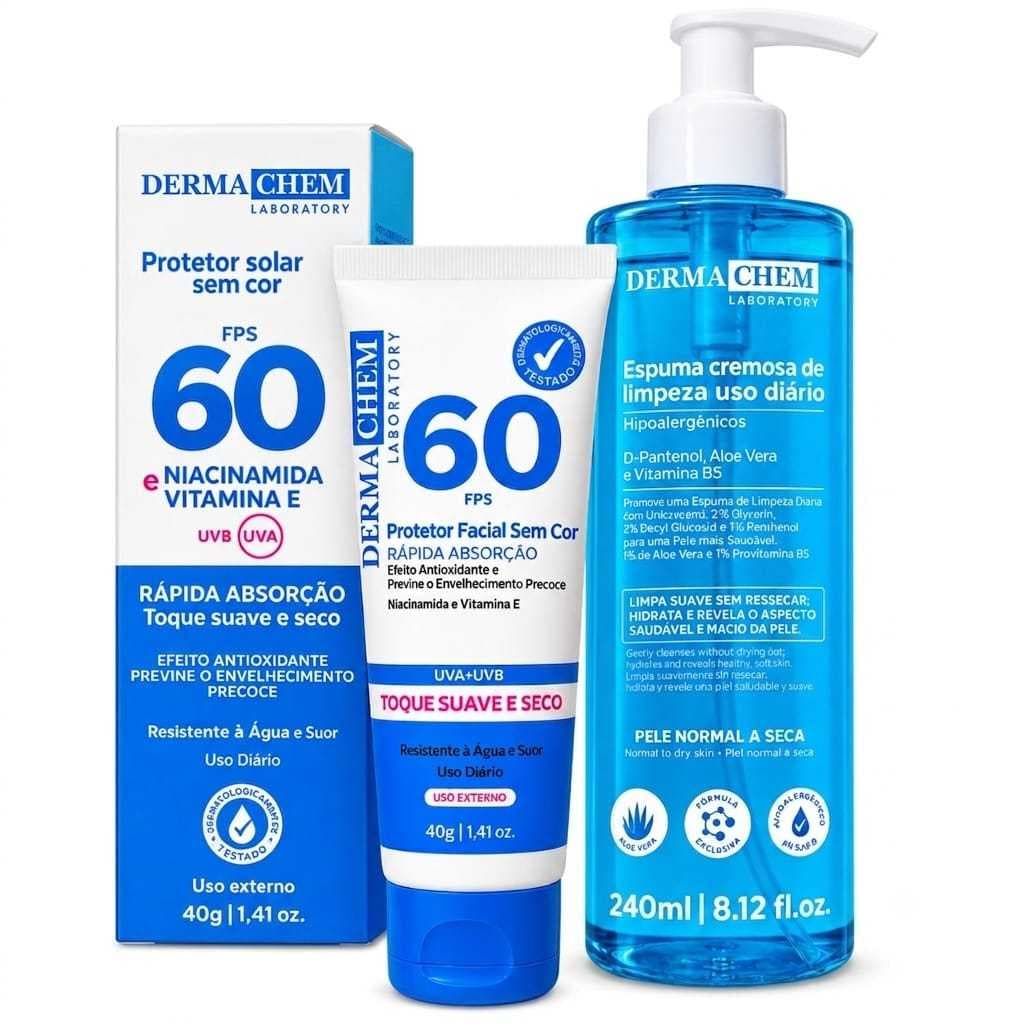 Kit Protetor Solar + Espuma De Limpeza Dermachem
