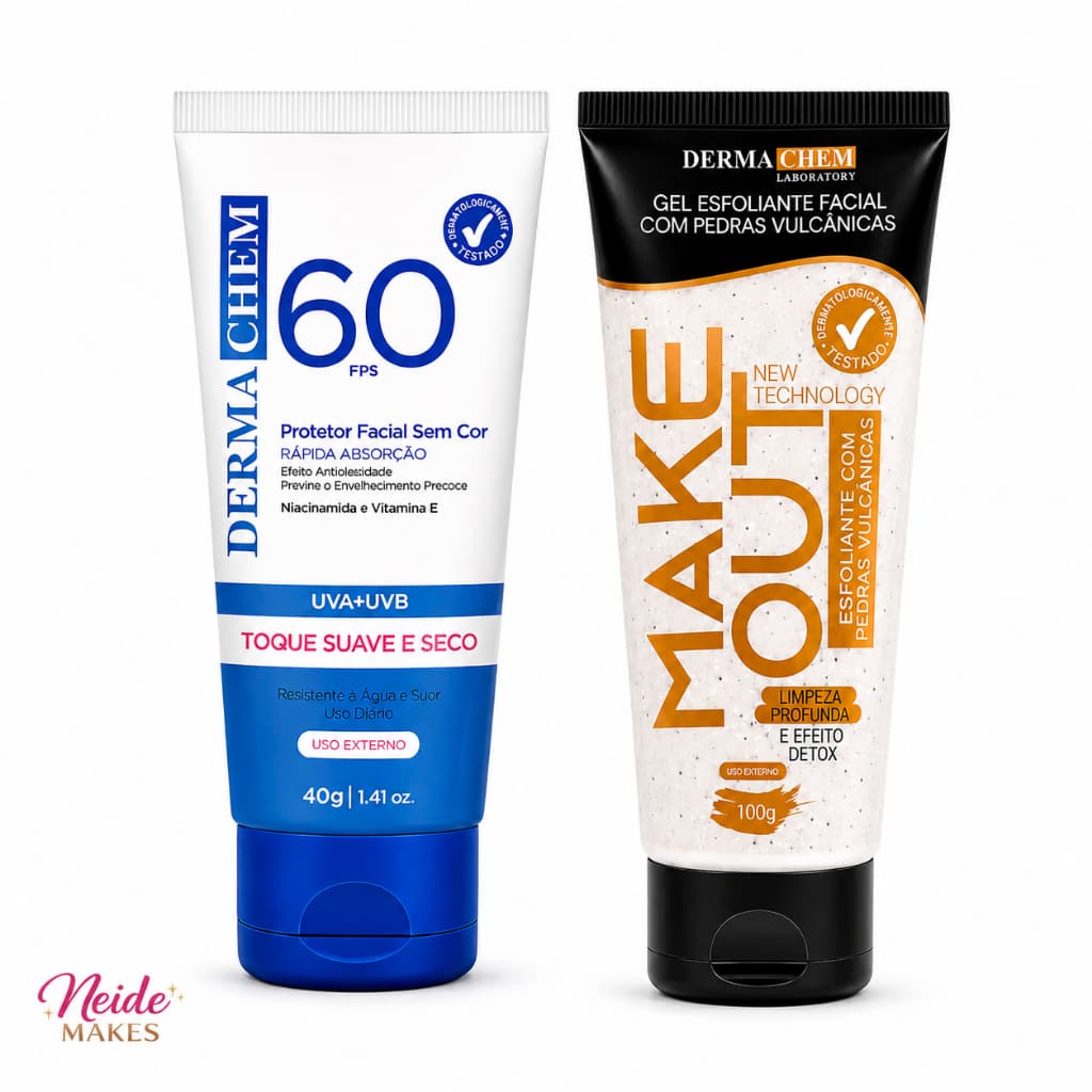 Protetor Solar Rosto Fator FPS 60 Toque Seco e Esfoliante Pedras Vulcânicas Dermachem