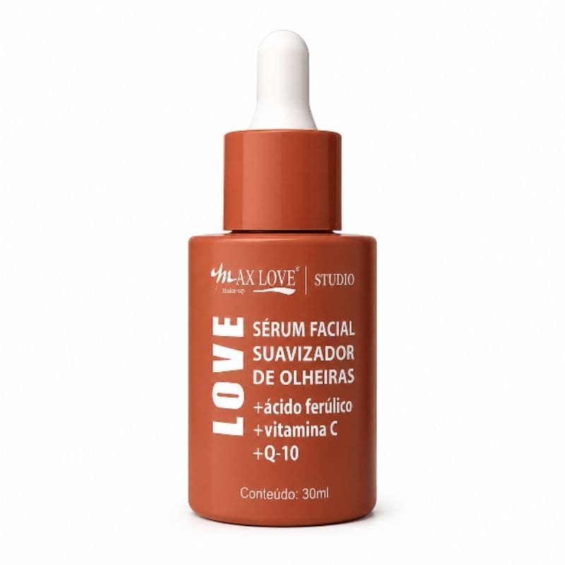 Sérum Facial Suavizador de Olheiras Max Love 30ml Ácido Ferúlico Vitamina C Q10